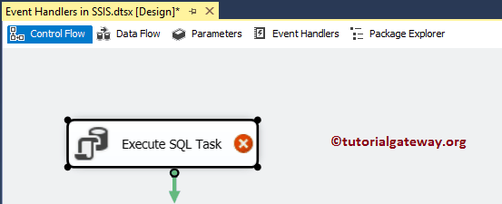 Drag Execute SQL Task on to Control Flow