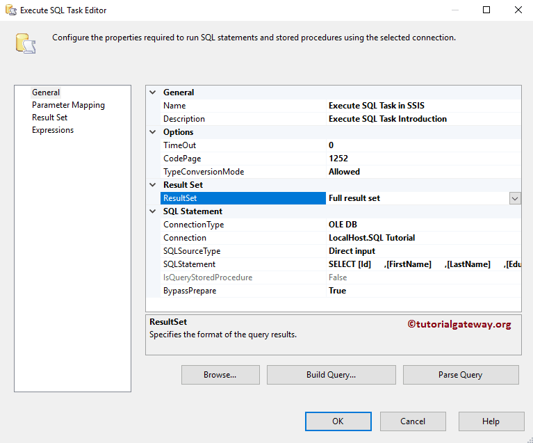 Execute SQL Task in SSIS 10