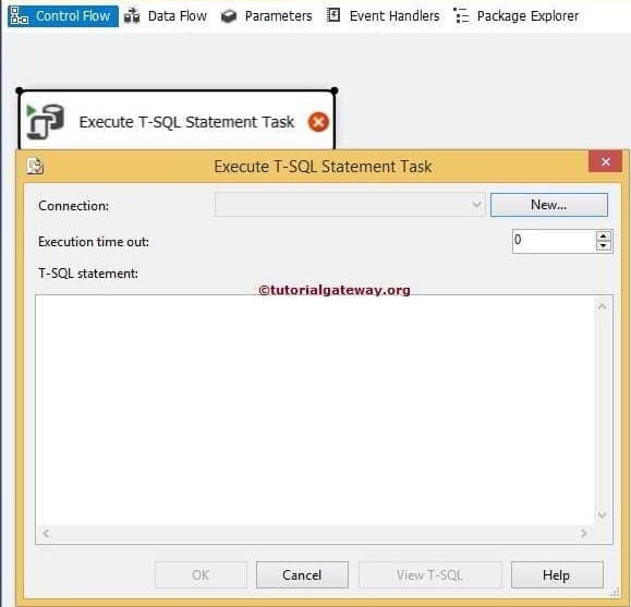 Execute T-SQL Statement Task in SSIS 2