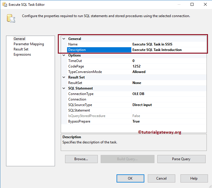 Execute SQL Task in SSIS