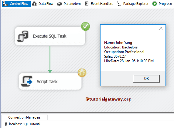 Execute SQL Task in SSIS Single Rowset 13