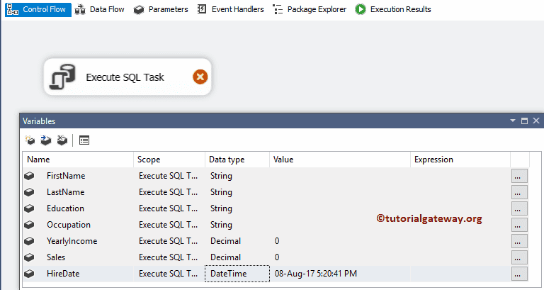 Create Variables for Execute in Single Rowset 6