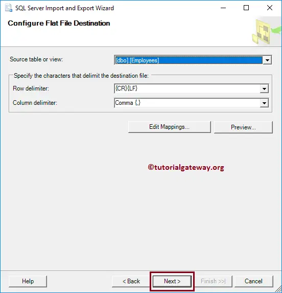 Configure Flat File Destination Row and Column Delimiter 19