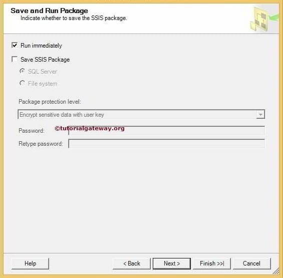 Save and Run the Package to export data to excel file 11