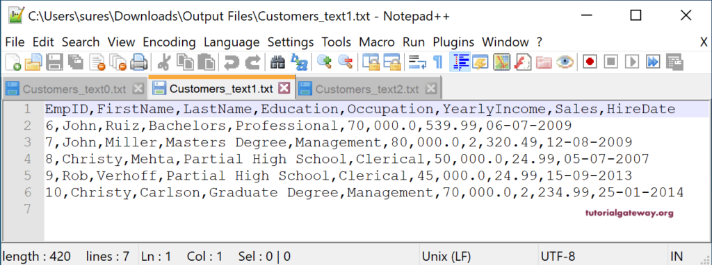 Export Database Table to Text File in Talend 13