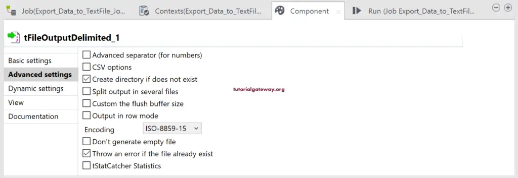 Export Database Table to Text File in Talend 9