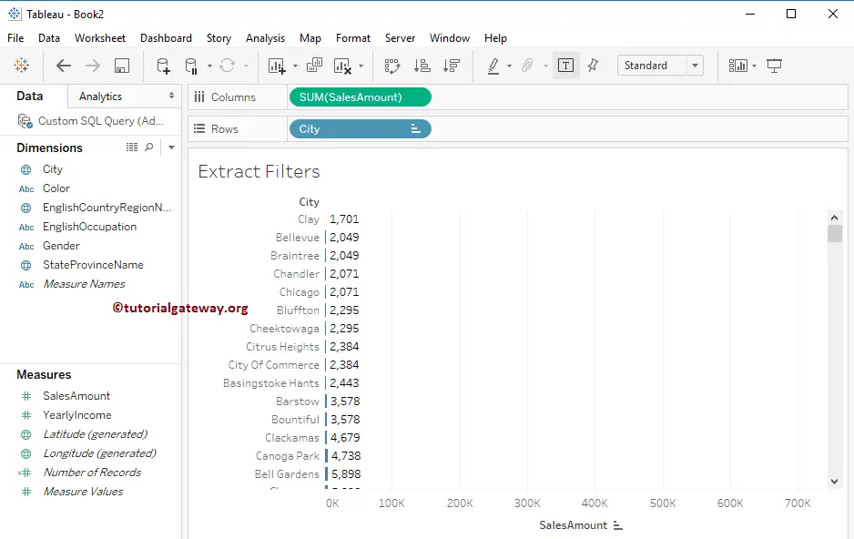 Extract Filters in Tableau 12