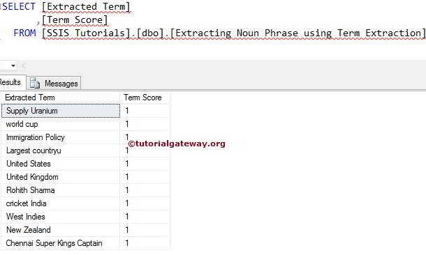 Extract Noun Phrases Using Term Extraction Transformation in SSIS 12