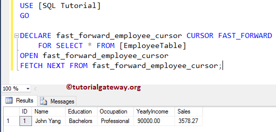 FAST_FORWARD Cursor in SQL Server 1