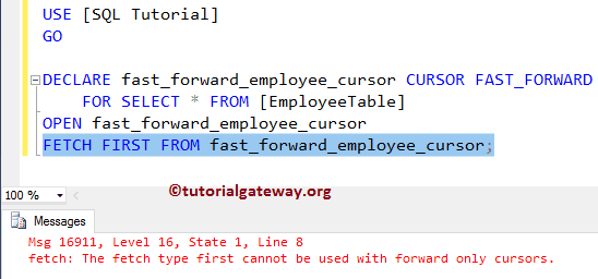 FAST_FORWARD Cursor in SQL Server 4