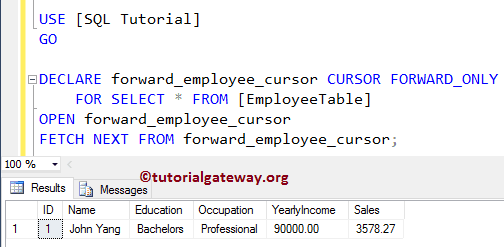 FORWARD_ONLY Cursor in SQL Server 2