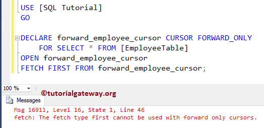 FORWARD_ONLY Cursor in SQL Server 3