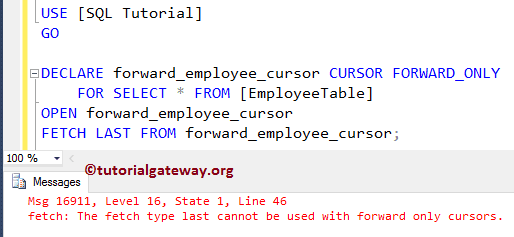 FORWARD_ONLY Cursor in SQL Server 4