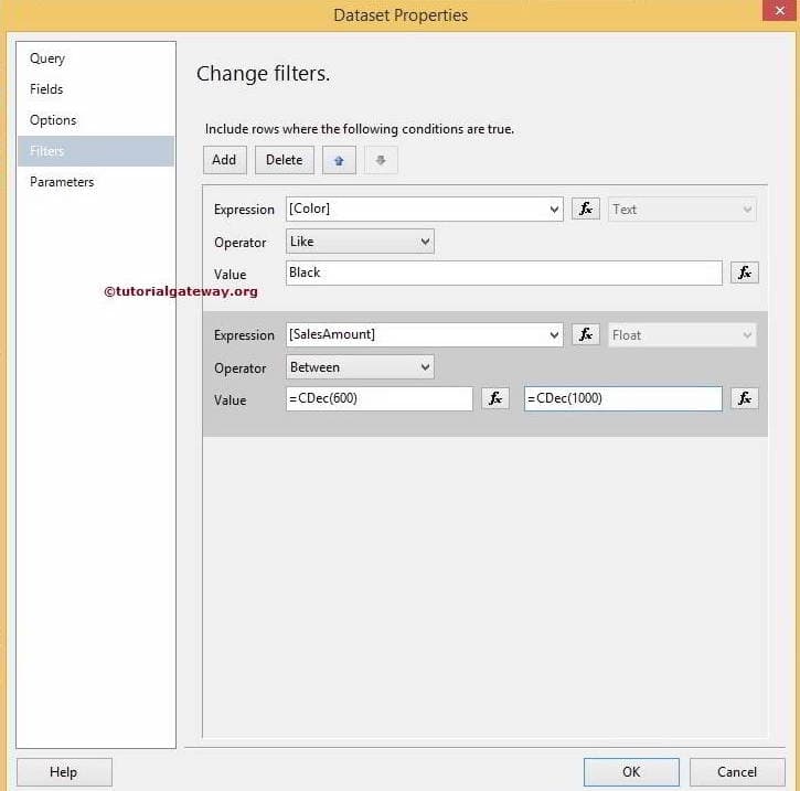 Multiple Filters at Dataset Level in SSRS 5
