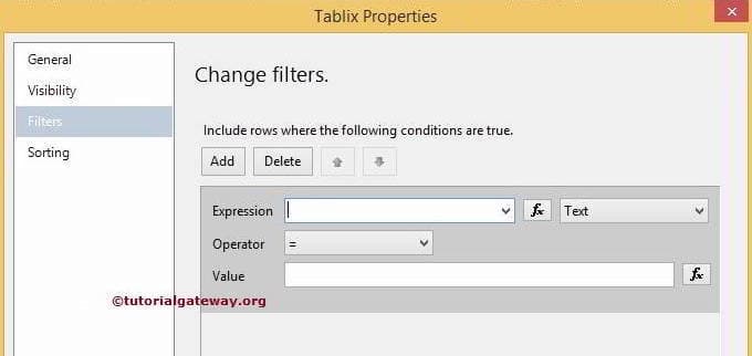 Expression for Filters at Table Level 3