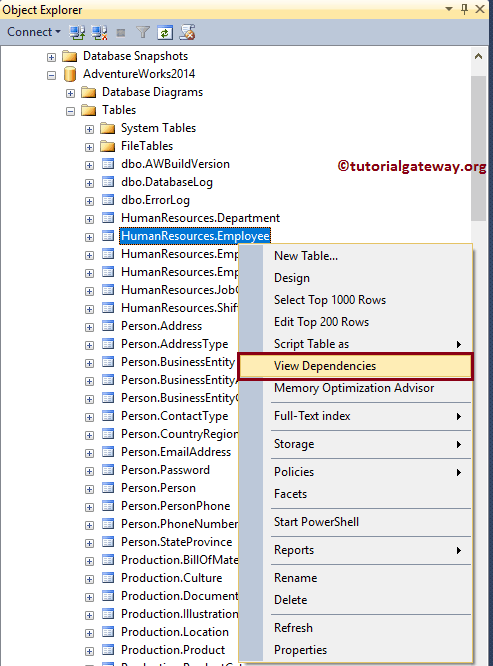 Find the Dependencies of a Table in SQL Server 2