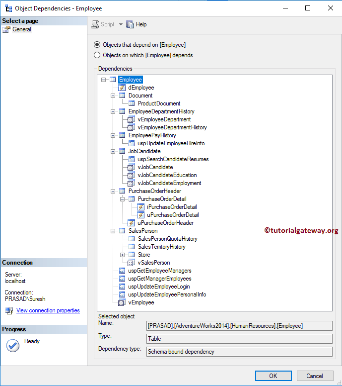 Find the Dependencies of a Table in SQL Server 5