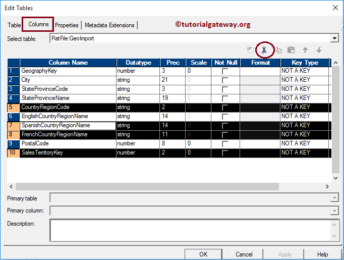 Remove Unwanted Columns in Source Analyzer 14
