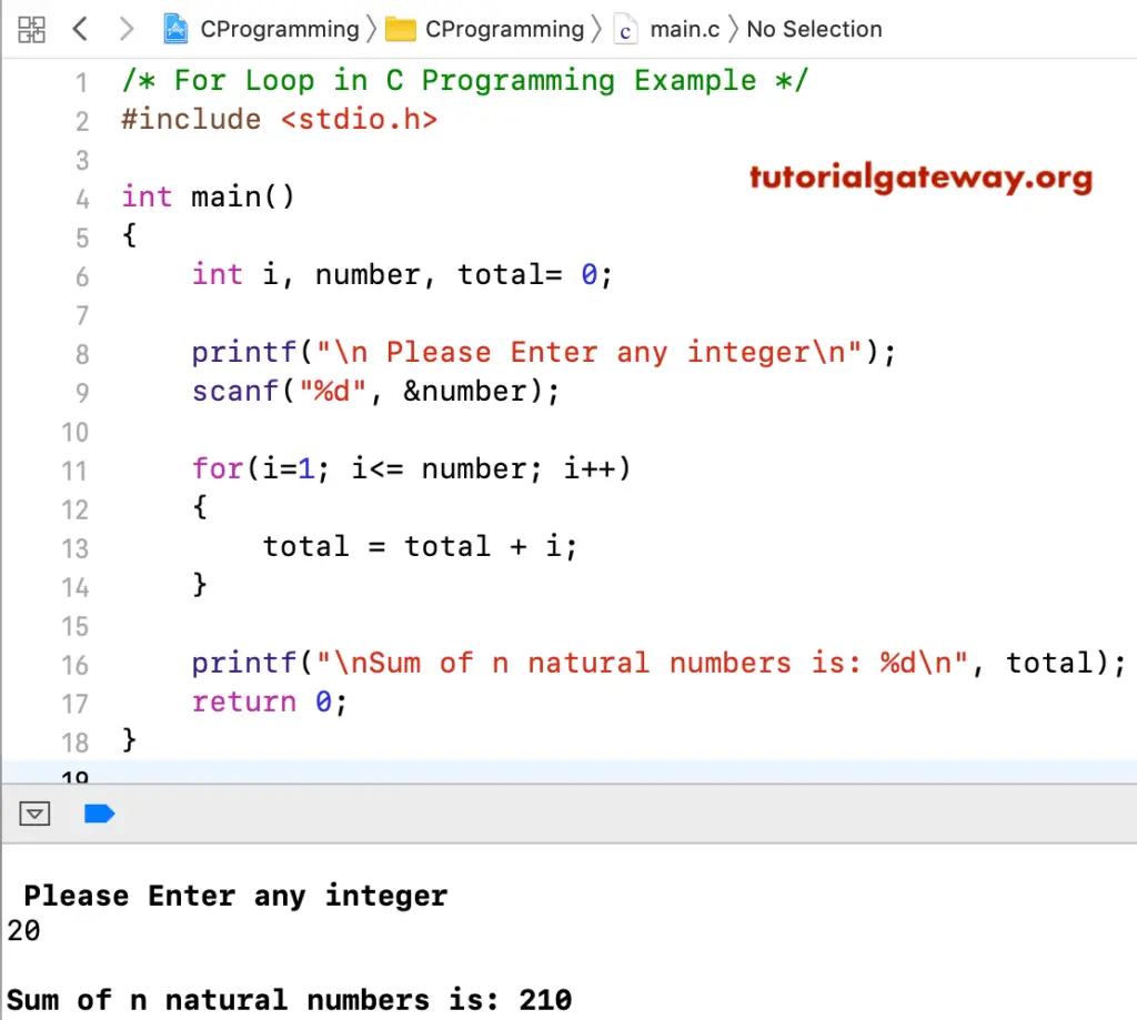For Loop in C Programming