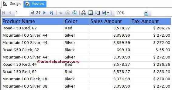 Preview Formatted Numbers and Currency in a Table Report 8