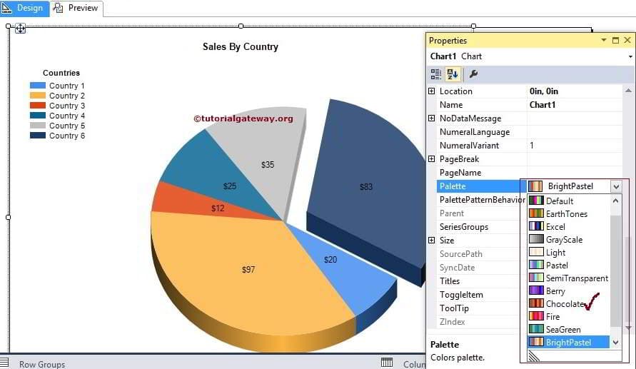 Format Pie Chart Color in SSRS 2014