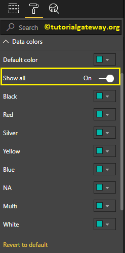 Togle Show All for Data Colors 12