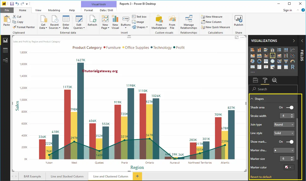 Format Power BI Line and Clustered Column Chart 10