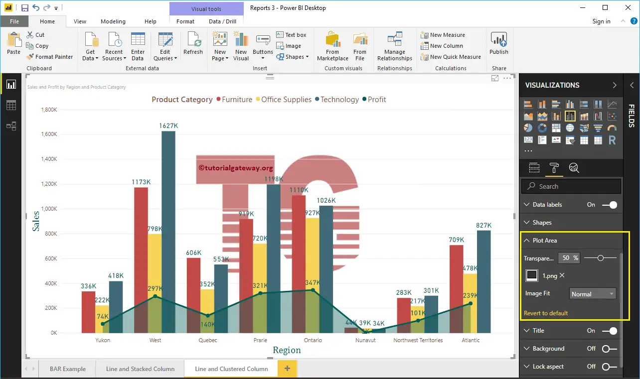 Format Power BI Line and Clustered Column Chart 11
