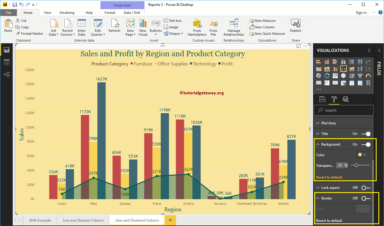 Format Power BI Line and Clustered Column Chart 13