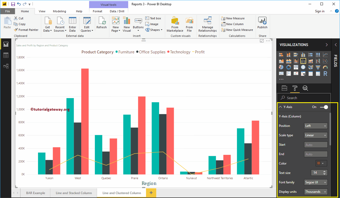 Format Power BI Line and Clustered Column Chart 6