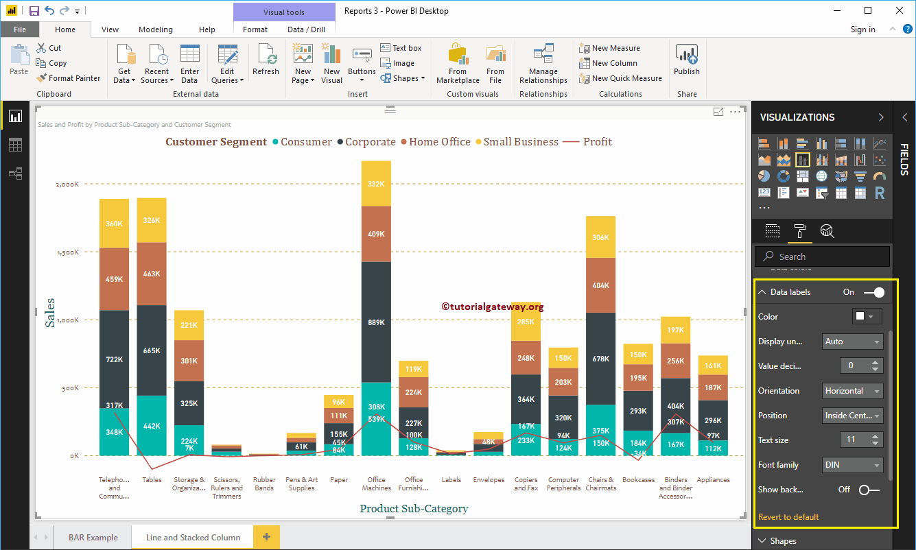Format Power BI Line and Stacked Column Chart 10