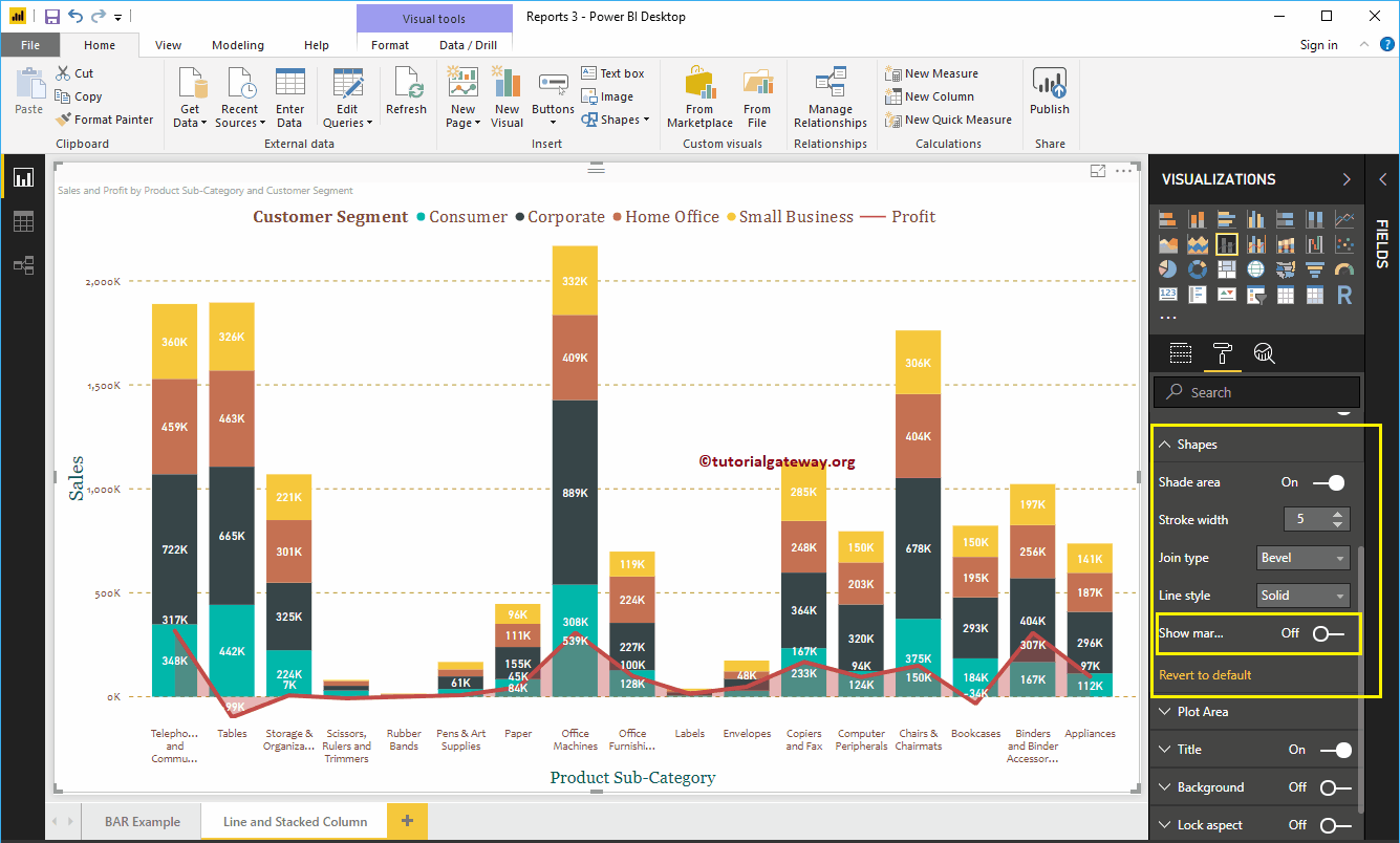 Format Power BI Line and Stacked Column Chart 11