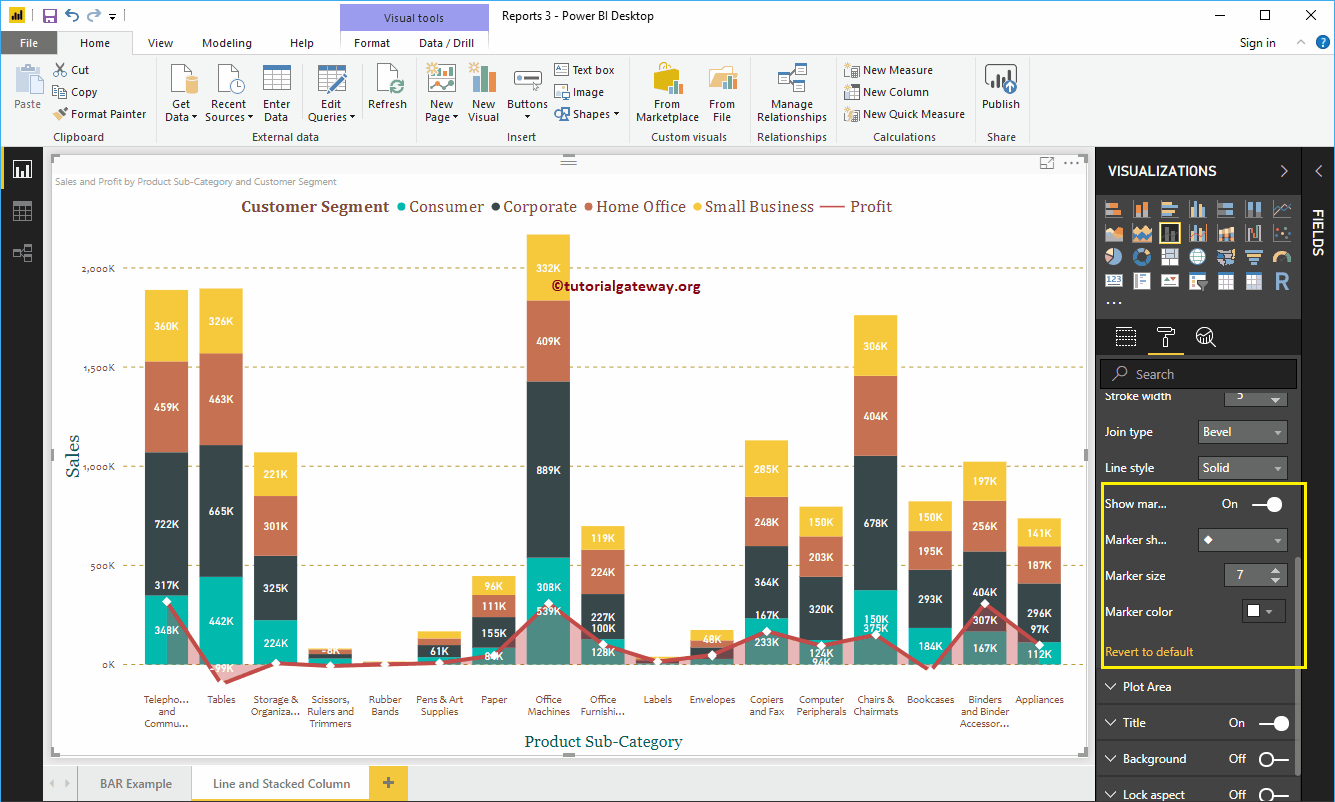 Format Power BI Line and Stacked Column Chart 12