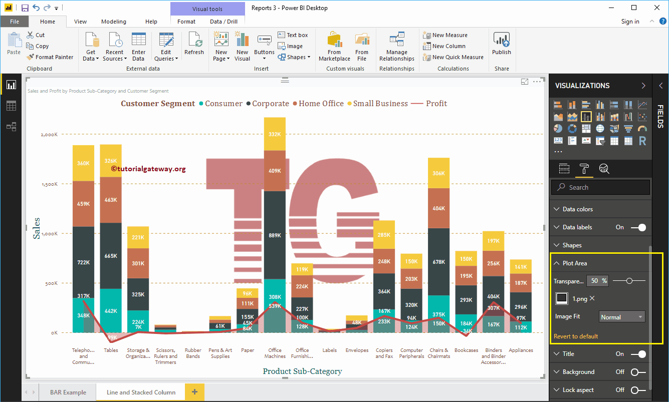 Format Power BI Line and Stacked Column Chart 13