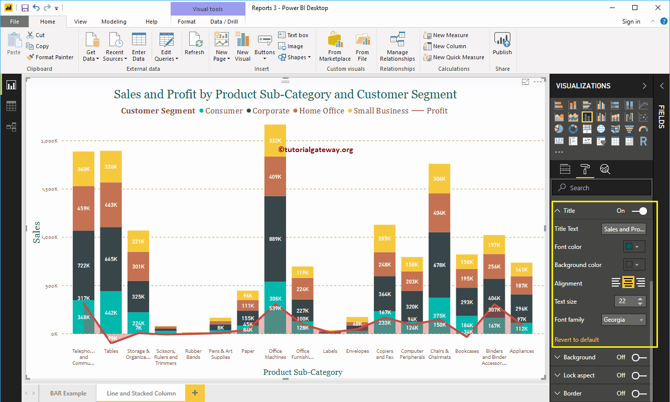 Format Power BI Line and Stacked Column Chart 14