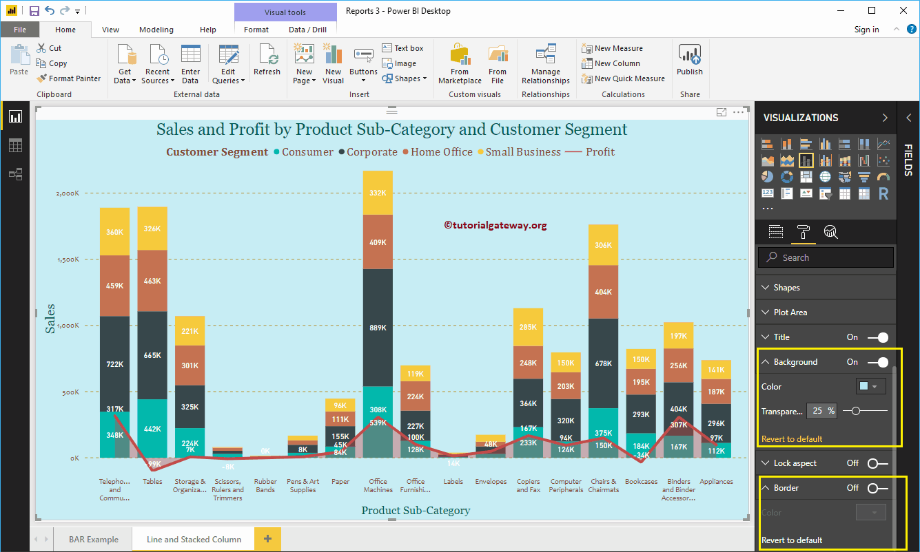 Format Power BI Line and Stacked Column Chart 15