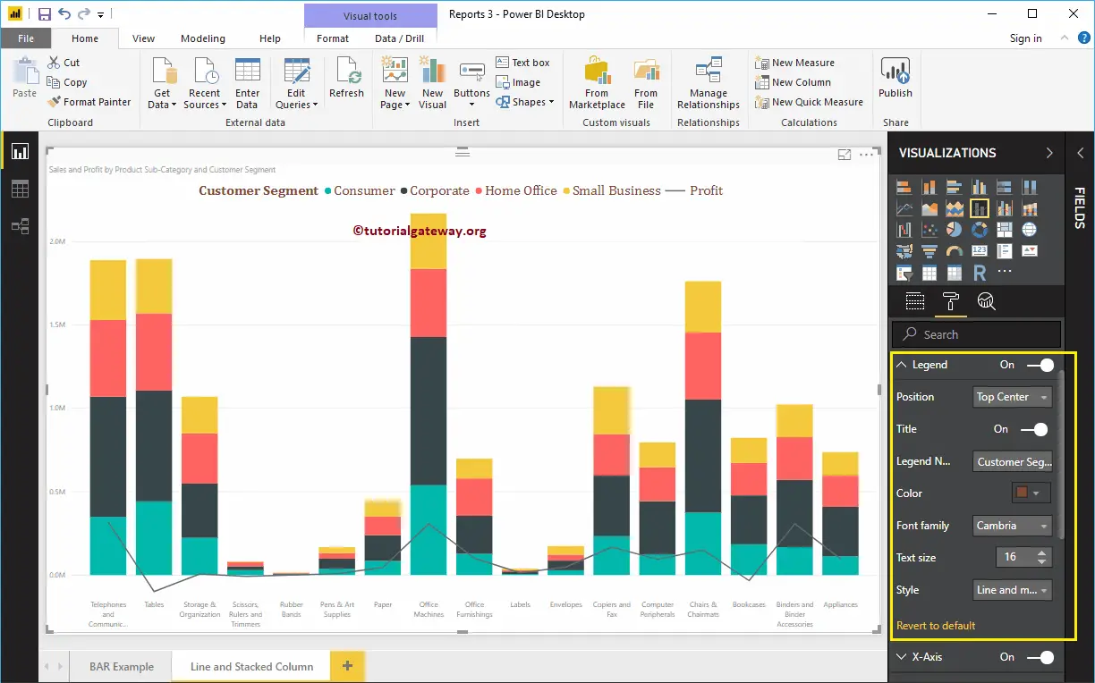 Format Power BI Line and Stacked Column Chart 3