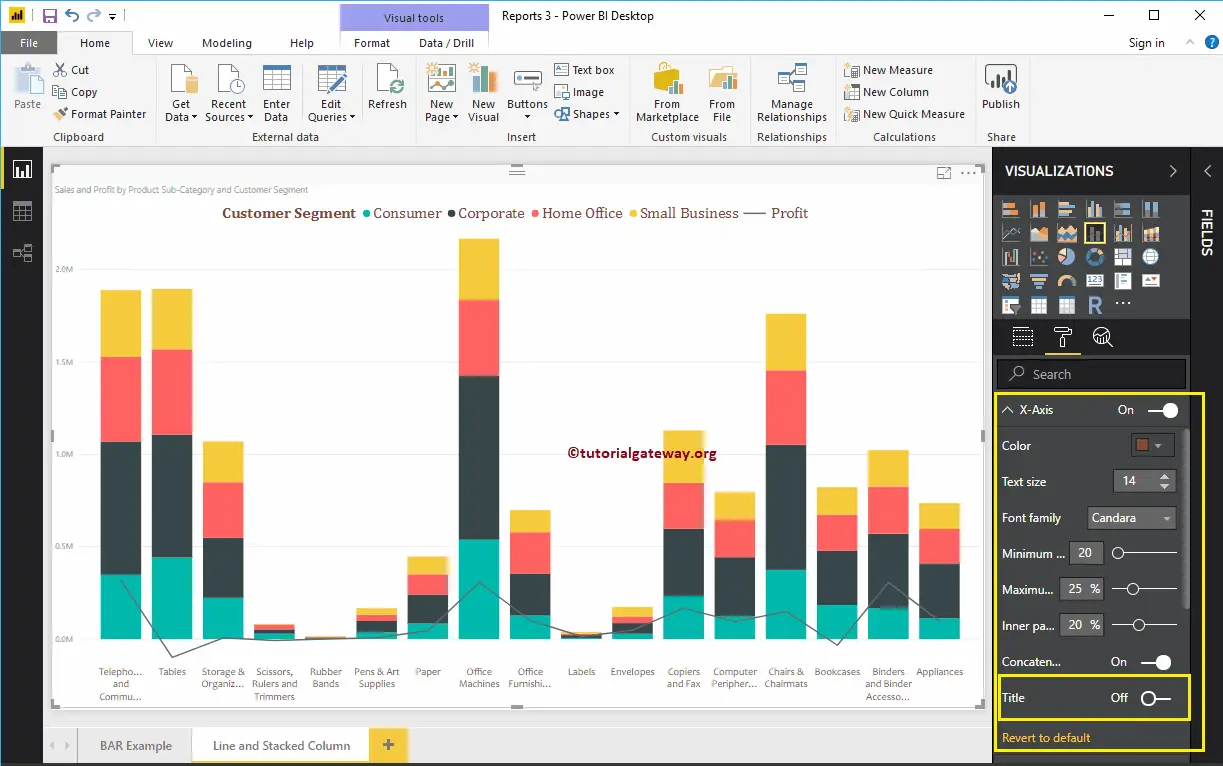 Format Power BI Line and Stacked Column Chart 4