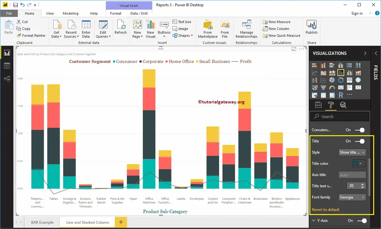 Format Power BI Line and Stacked Column Chart 5