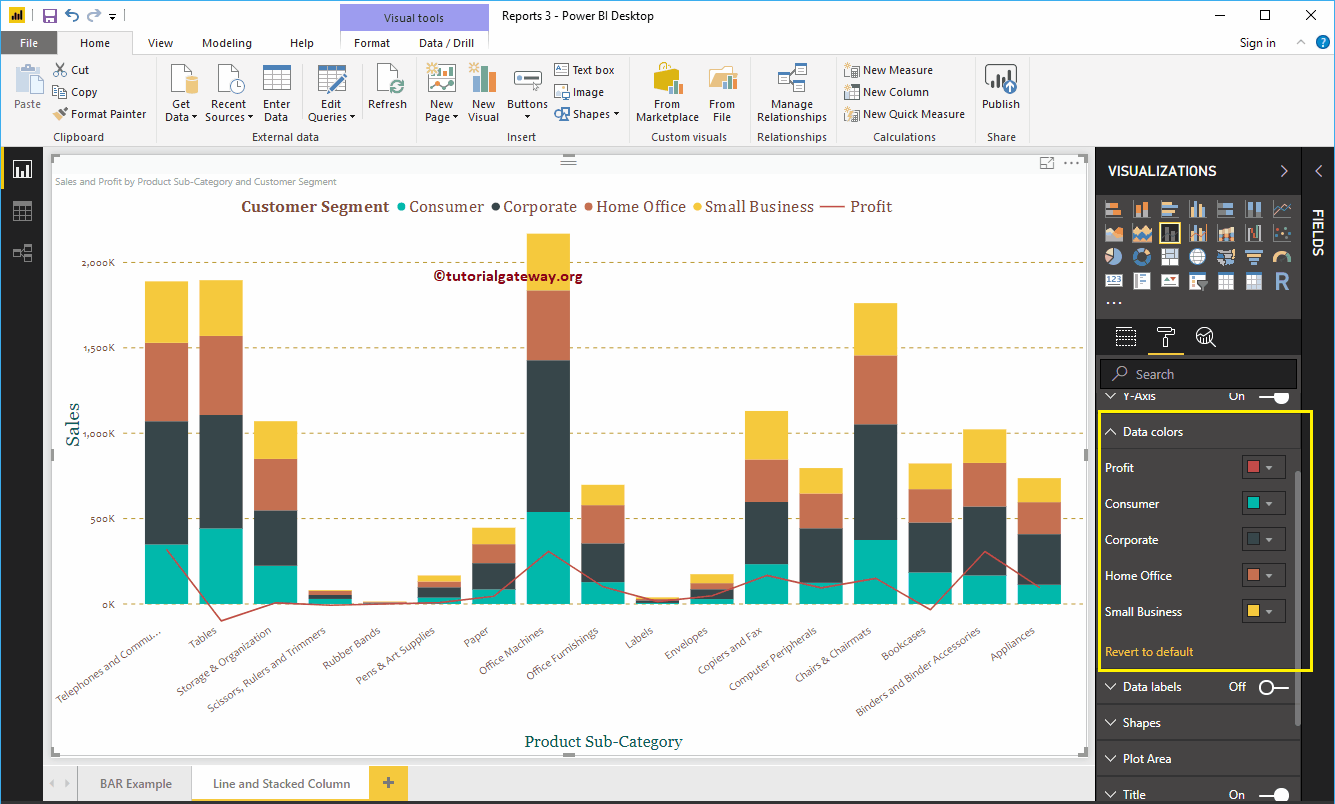 Format Power BI Line and Stacked Column Chart 9