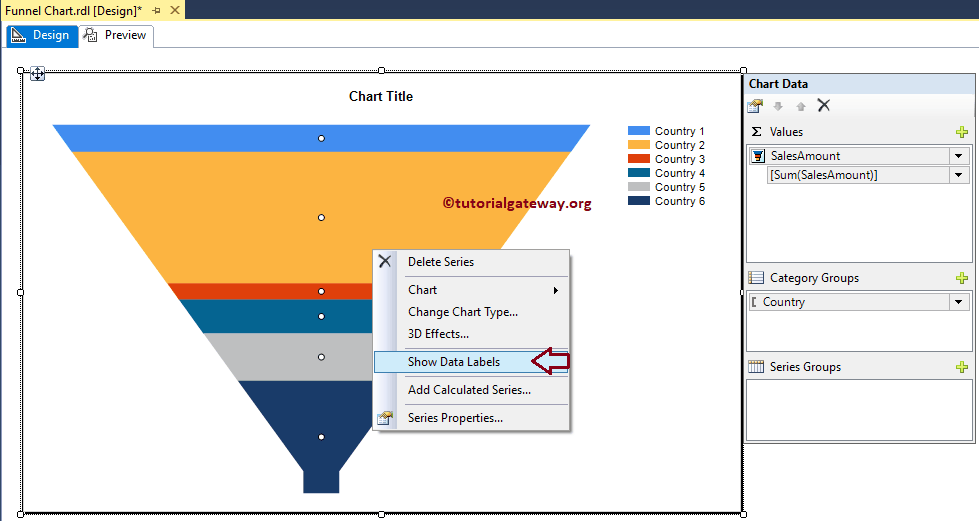Show Data Labels of the Funnel Chart 8