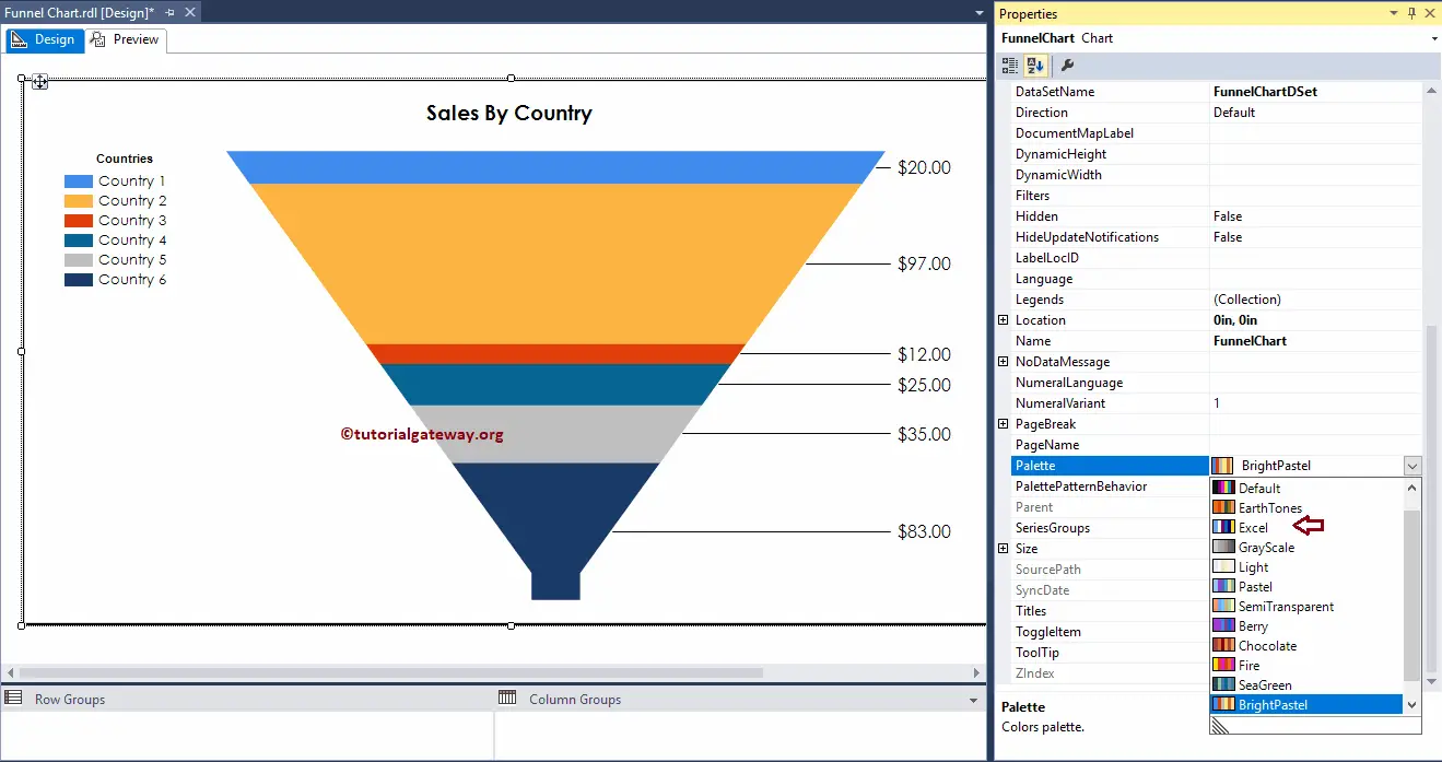 Funnel Chart in SSRS 16