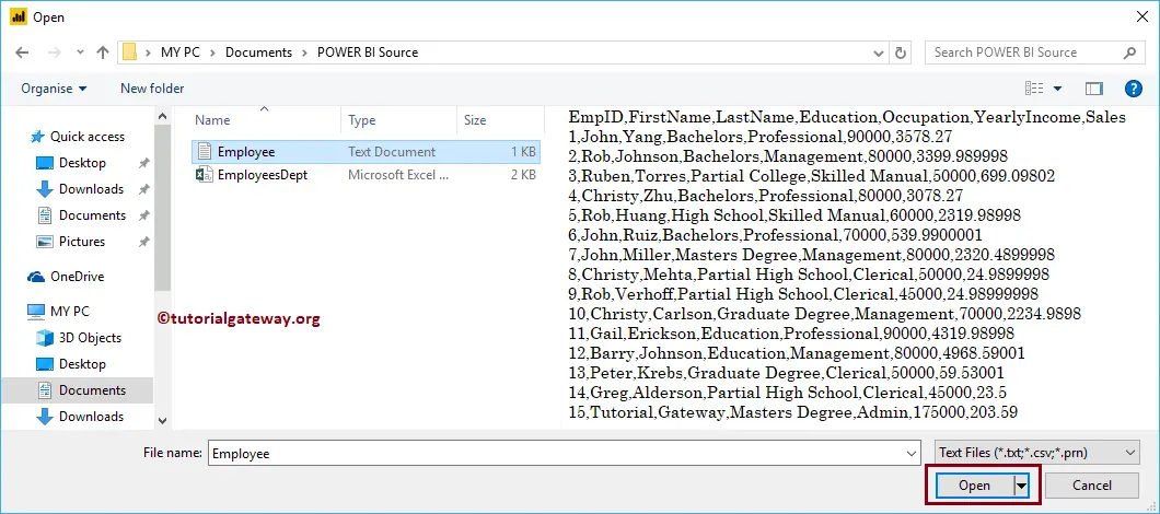 Get Data from Text File to Power BI 4