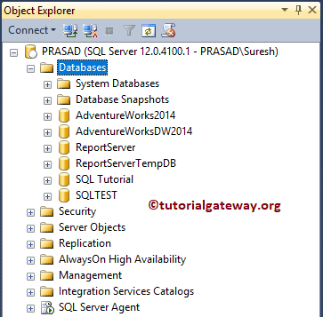 View DBS in Object Explorer 1