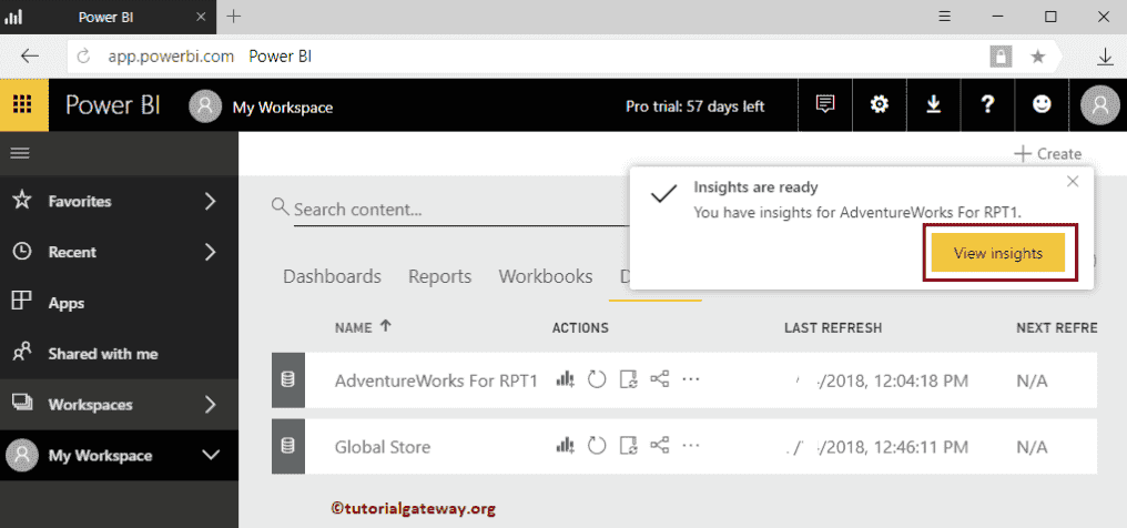 Get insights in Power BI 4