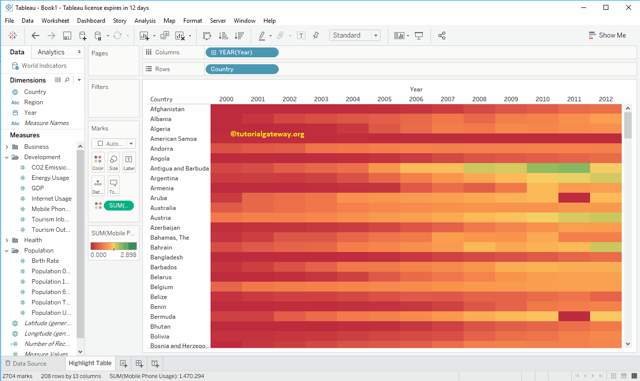 Highlight Table in Tableau 10