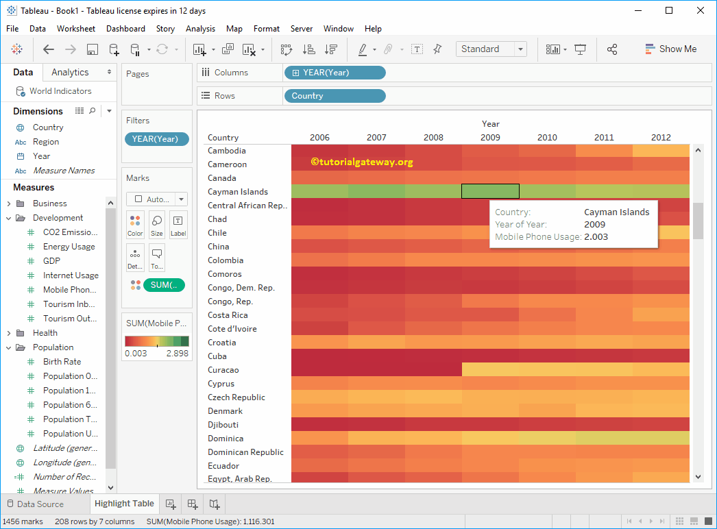 Highlight Table in Tableau 12