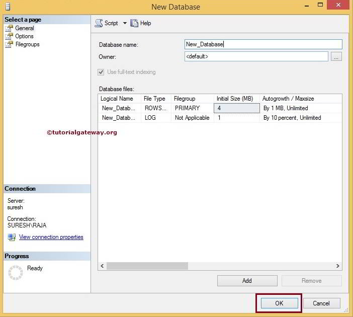 How to Create Database in SQL Server 9