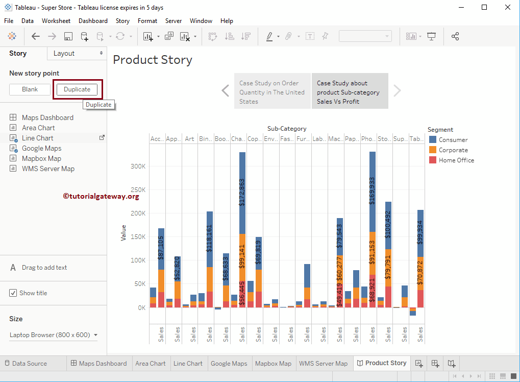 How to Create a Story in Tableau 11