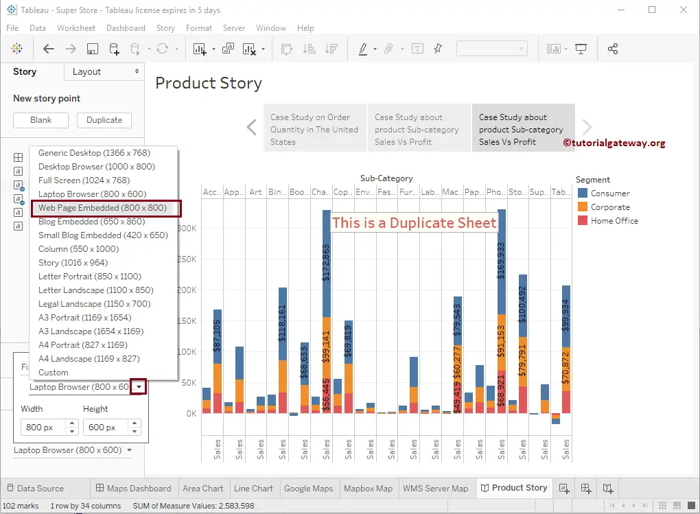 How to Create a Story in Tableau 16